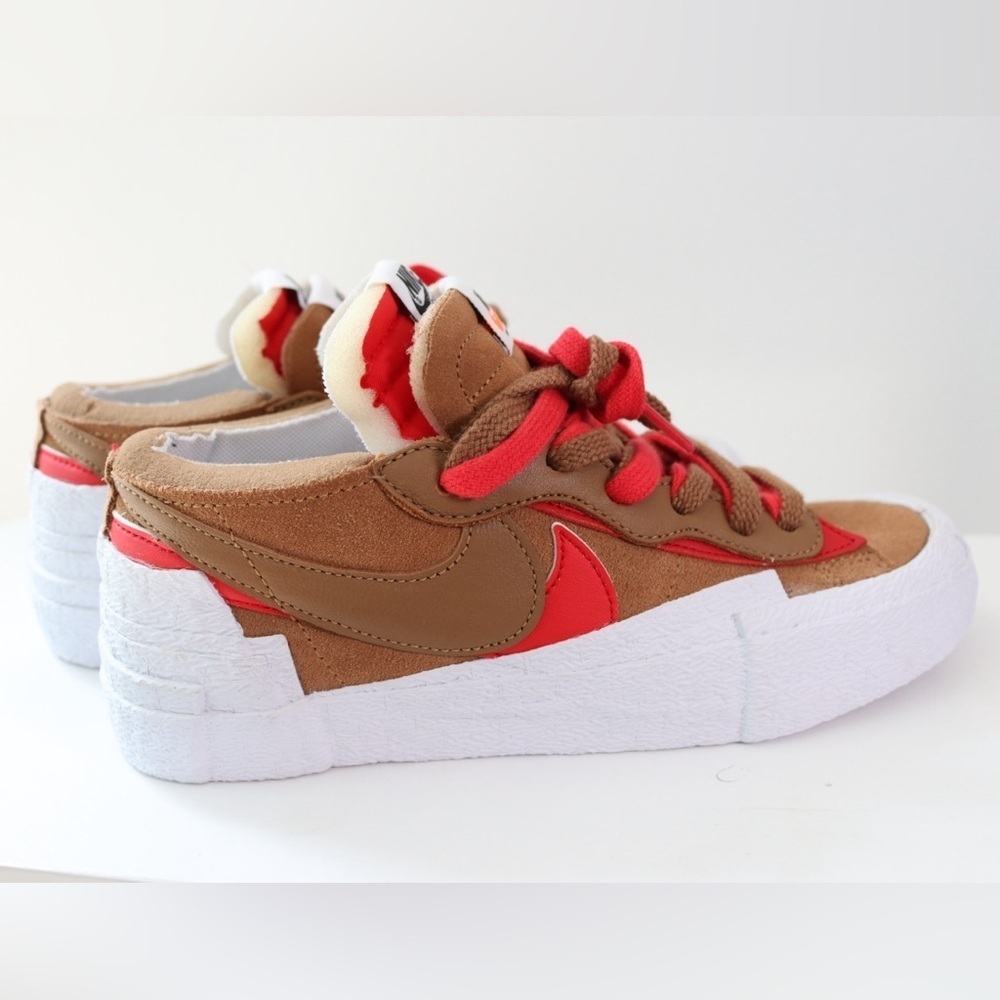 New Nike Blazer Low x Sacai British Tan 2021 Sneakers Size 5.5 - Picture 5 of 10
